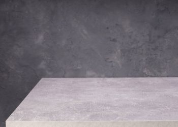 wooden plank board table and wall background, front low angle view