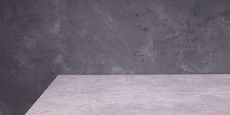 wooden plank board table and wall background, front low angle view